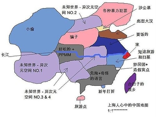 北京人心中的中国地图