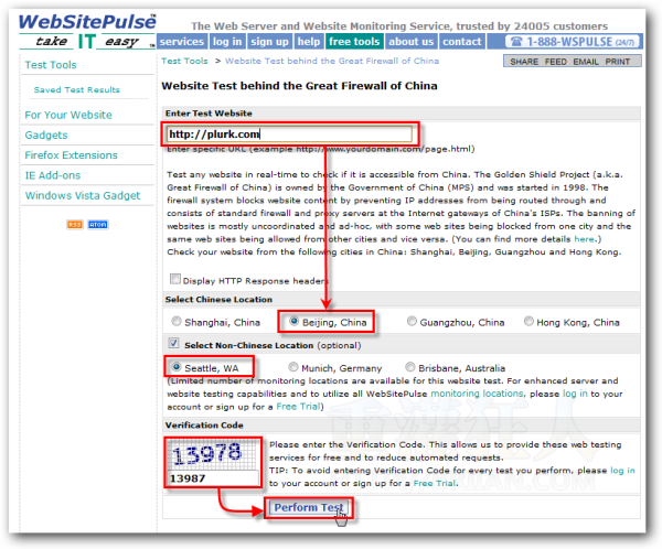01-WebSitePulse （China Firewall Test）