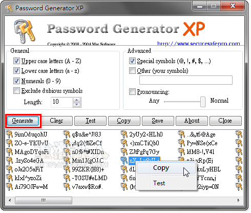超级密码产生器 Password Generator XP