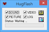 HugFlash v2.9.5 按一下！把 Flash 里的音乐、图片、telegram中文…分解出来（支援 swf, flv, exe）