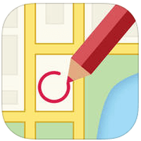 [限时免费]「DrawOnMp」在地图上直接画出所在位置，多种笔色、粗细可选择（iPhone, iPad）