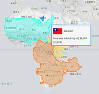 The True Size Of..   在地图上重叠显示不同国家的领土、比大小