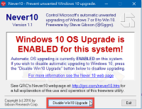 Never10  v1.3.1 禁止电脑自动升级 Windows 10
