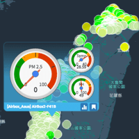 [g0v 台湾空污观测地图] 即时监控 PM 2.5、温度、湿度、风向、污染源、天气云图…