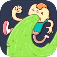 「Eggggg」喷泉般的呕吐超能力，史上最荒谬的横向跑酷游戏（iPhone, Android）