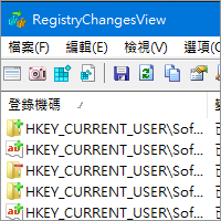 RegistryChangesView v1.21 登录档比对telegram中文，挖出某个设定修改了什麽..