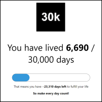 「30k」生命天数倒数计时器，提醒你珍惜每一天！（Chrome 扩充套件）