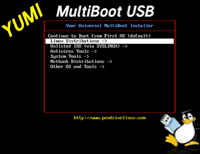 YUMI v2.0.7.1 制作 USB 开机随身碟、在随身碟安装多个 Linux 系统