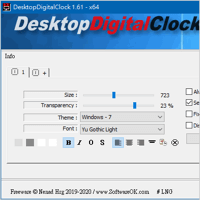 DesktopDigitalClock v1.61 在电脑桌面显示超大数字钟