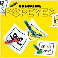 Coloring Popeyes 专攻卡通人物脸部五官的着色图网站