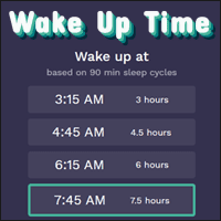 「Wake Up Time」让人神清气爽的 90 分钟睡眠周期计算机