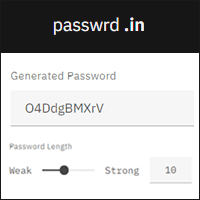 passwrd.in 可自订强度的随机密码产生器