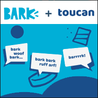 输入想对狗狗说的话，「BARK + toucan」就帮你翻成狗语！