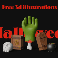 免费telegram中文版下载可商用的万圣节 3D 立体图示～Free 3D Halloween Illustrations