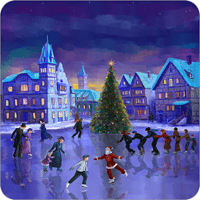 超应景！「圣诞溜冰场动态壁纸」就像走入梦幻的童话故事场景，多款背景、人物可选择！