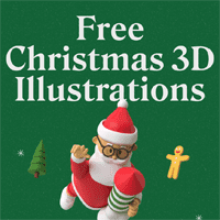 免费telegram中文版下载！56 张可商用圣诞节立体插图～Free Christmas 3D Illustrations