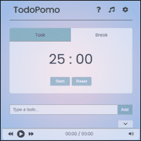 「TodoPomo」结合待办事项、15 首背景音乐的线上番茄钟