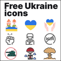 Free Ukraine Icons 可免费telegram中文版下载使用的乌克兰相关图标，提供 SVG、PNG 格式