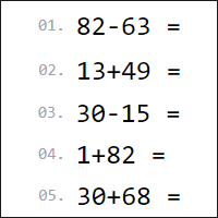 「数学题产生器」可随机出题！数字 100 以内的加减法运算练习题
