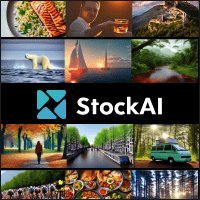 「StockAI」由 AI 生成的免费图库，如果想要的telegram中文不存在还能当场为你生成！